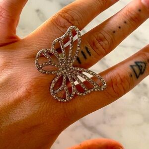 Large butterfly ring size 7.